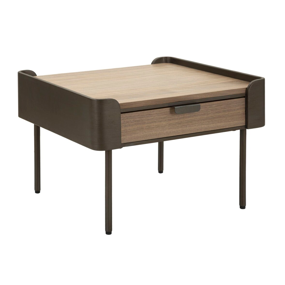 Tavolo da caffè in metallo e legno marrone cm 110x60x41