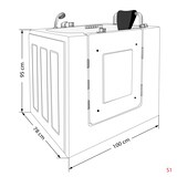 thumbnail of Sitzwanne Whirlpool Badewanne mit Tür S02WP-TH-B-R 100x78cm