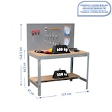 thumbnail of SimonRack Werkbank für Werkstatt, 1210x610 mm, Lochwand, Tragfähigkeit 600 kg, Grau - BT-2