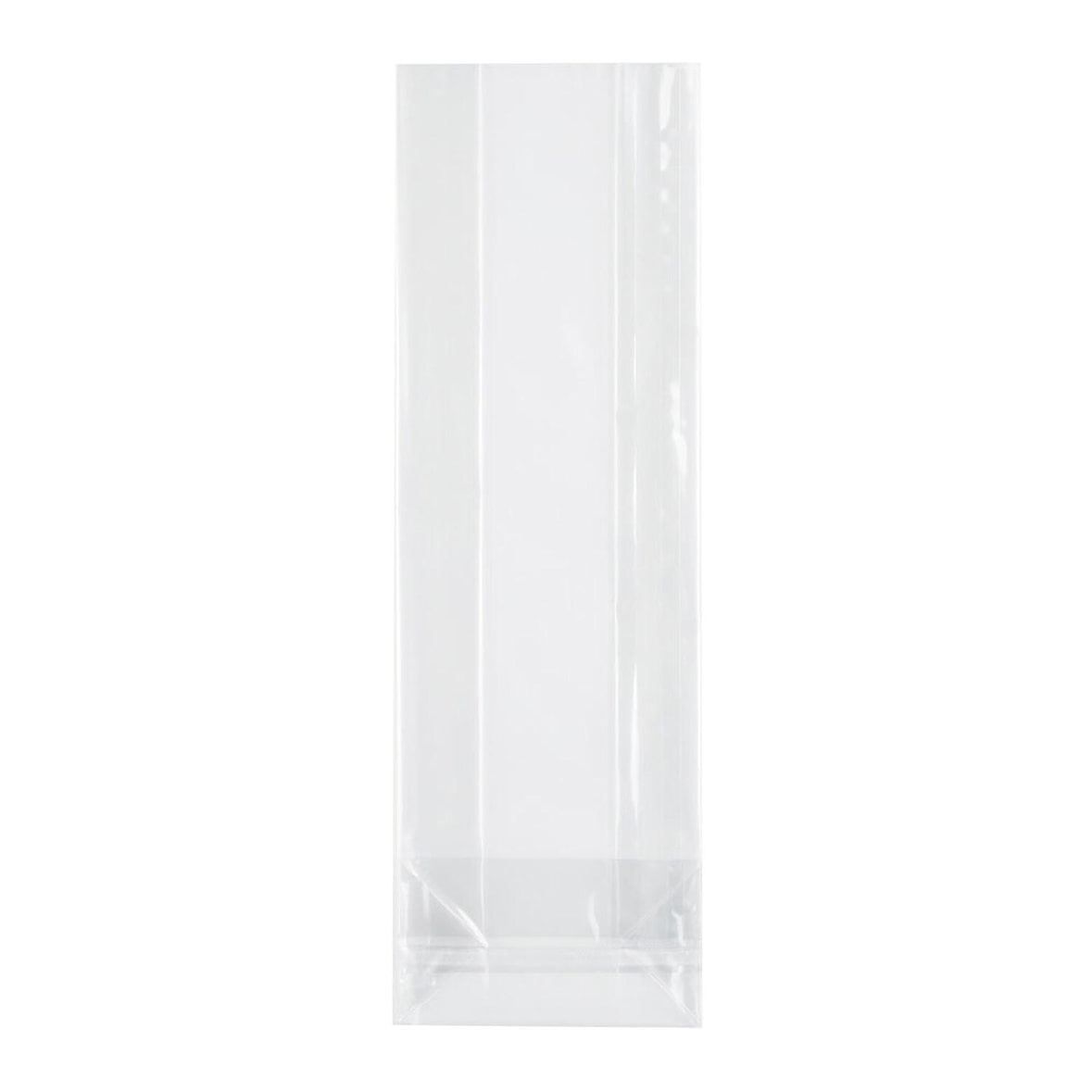1000x Blockbodenbeutel mit Siegelnaht transparent  55 + 35mm x 210mm 40my