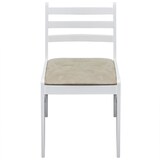thumbnail of Sillas de comedor 4 uds madera maciza caucho terciopelo blanco