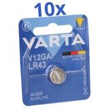 thumbnail of 10x Varta Knopfzelle Electronics V 12 GA  LR 43 Alkaline 1,5 V 1er Blister