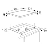 thumbnail of PKM Induktionskochfeld KHIF4 G-2 60cm autark Touch rahmenlos Glaskeramik