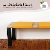 thumbnail of Lycce Bankauflage SENF Klemmkissen Sitzkissen 1 Leiste 35cm Klemmtiefe Kunstleder, Breite 40cm x Klemmteife 35cm / Sitztiefe 38cm x Höhe 6cm