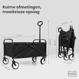 thumbnail of IvoQ Opvouwbare Bolderkar Zwart – Draagvermogen 80 kg – Compact inklapbaar – Stevig stalen frame & 600D polyester – Ideaal voor strand, camping, tuin