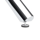 thumbnail of Runder Esstisch Glas & Metall Silber, transparente Tischplatte, Kreuzfuß, verstellbare Gleiter, für 2-4 Personen