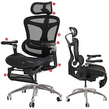 thumbnail of SIHOO Bürostuhl, Schreibtischstuhl Drehstuhl, ergonomisch, Lordosenstütze Fußstütze 6D-verstellbare Armlehnen schwarz