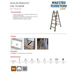 thumbnail of Escalera Tijera Doble Acceso Madera TM-DA con 8 Peldaños por cada lado