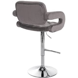 thumbnail of Banco de bar em veludo Dublin cinza/metal cromado