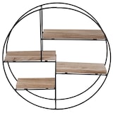 thumbnail of Estantería de pared HWC-K76, estantería colgante estantería flotante, 4 estantes metal madera maciza industrial 45x45x11cm ~ natural