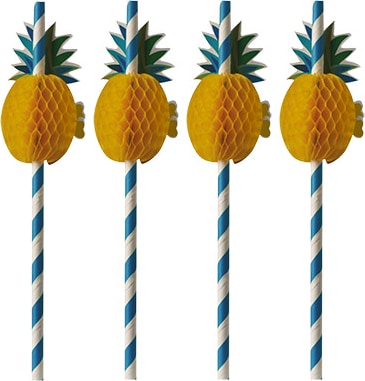 500 Stück Papierstrohhalme Ø 6 mm · 20 cm  Pineapple