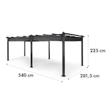 thumbnail of Pantheon 3x6 Pergola Vordach 3x6m Aluminium Sonnendach Polyester grau Grau
