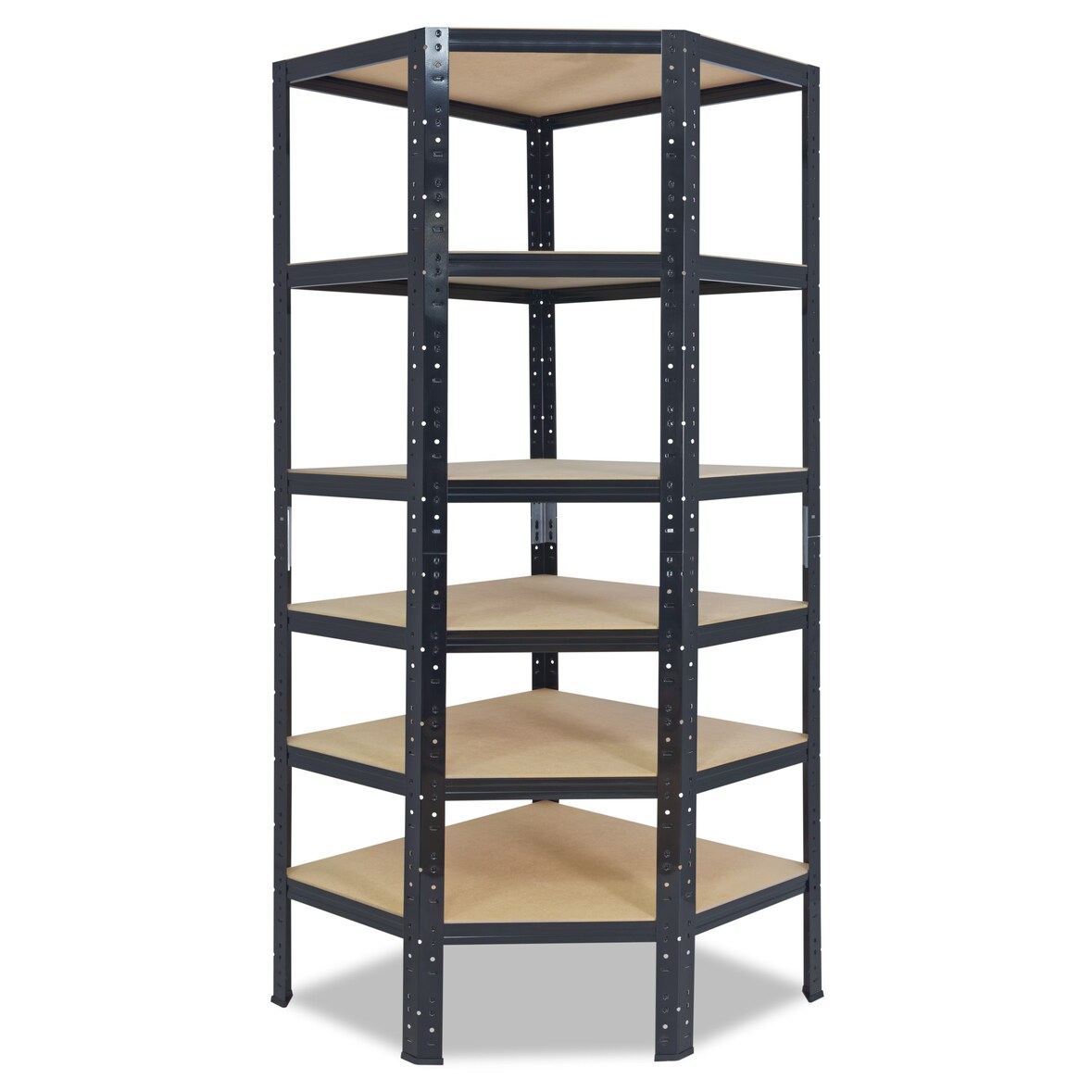 shelfplaza BLACK 230x60x30 cm Eckregal in schwarz mit 6 Böden und 145 kg Traglast pro Boden