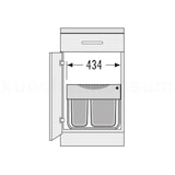 thumbnail of Hailo Abfallsammler 3644701 TR Swing Raumspar-Tandem-S 18 + 12 Liter