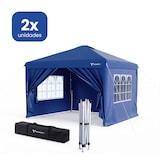 thumbnail of Pack 2 Carpas Plegables 3x3m Azul - 4 Paredes - Oxford 210D Impermeable UV - Estructura Acero Reforzada - Bolsa Estacas Eventos Ferias