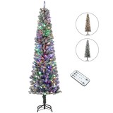 thumbnail of Árbol de Navidad 225 cm árbol de Navidad artificial con 220 luces LED de dos colores 519 ramas y soporte de acero árbol navideño para interior verde