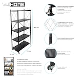 thumbnail of WellHome - Estantería de Almacenaje PLEGABLE de 5 Estantes con Ruedas en color Negro - 71×34×160 cm