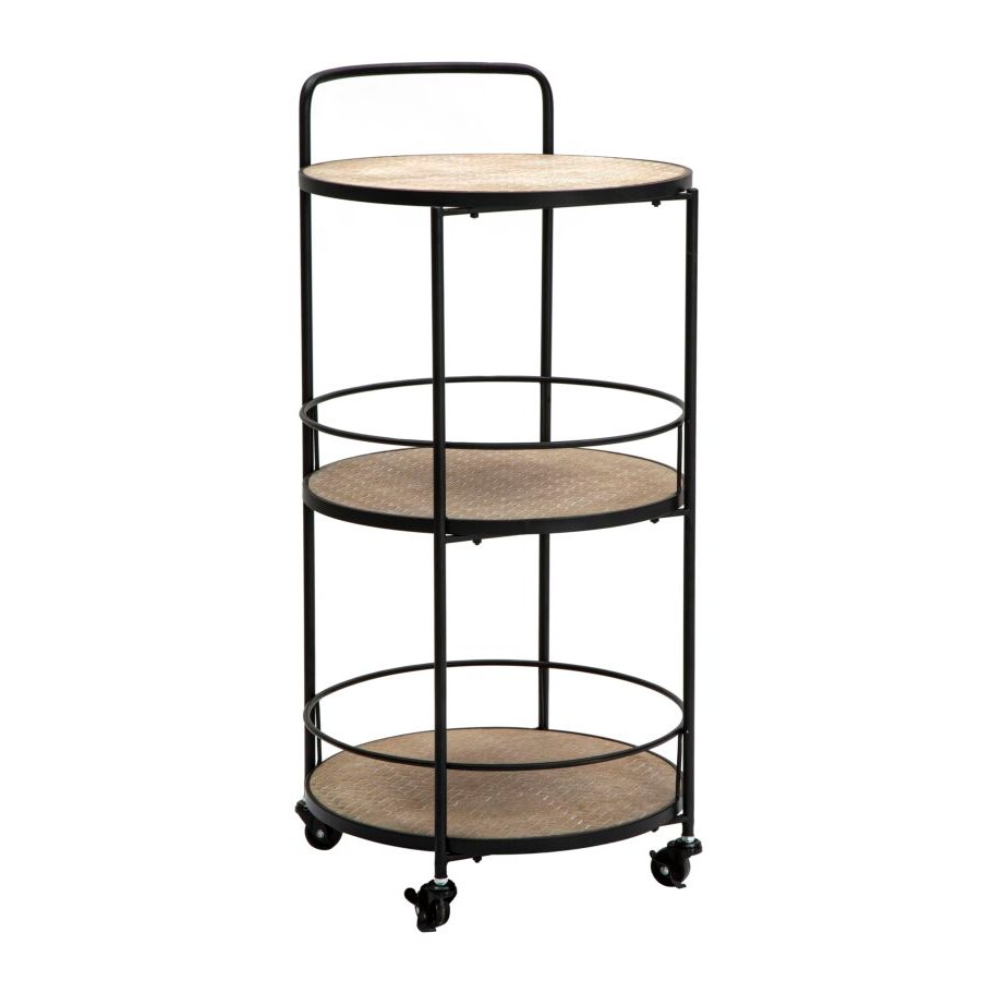 Carrello rotondo in metallo multicolore con 2 ripiani cm 40x41,5x82