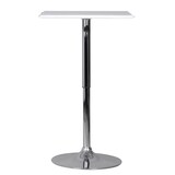 thumbnail of Stehtisch: Höhenverstellbare Leder-Optik Tischplatte, Chromgestell, 63x63 cm, drehbar, Weiß. 63x63x83 cm | Kadima Design