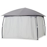 thumbnail of Pavillon MILENA 3,3x3,3 m Anthrazit mit lichtgrauen Seitenvorhängen