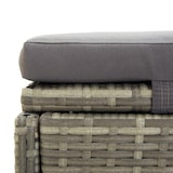 thumbnail of vidaXL Sonnenliege mit Auflage Grau Poly Rattan