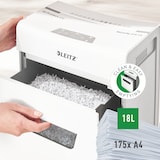 thumbnail of Leitz IQ 6M Premium Aktenvernichter P5 fürs Büro und Zuhause, Mikroschnitt, 7-6 Blatt (70-80 g/m²), 18 Liter Abfallbehälter, Sehr leise/Kompakt