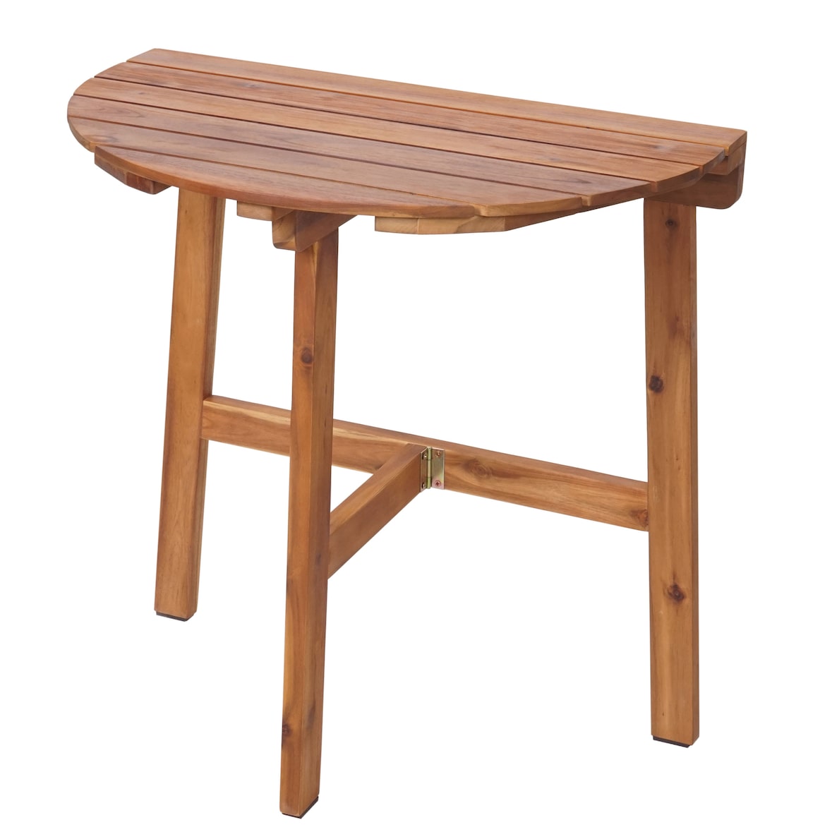 Tavolo pieghevole HWC-L19, tavolo da giardino tavolo da balcone, interno/esterno pieghevole in legno di acacia certificato MVG 71x70x34cm