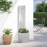 thumbnail of vidaXL Blumentopf mit dekorativem Paneel Silber 32 x 140 cm Edelstahl