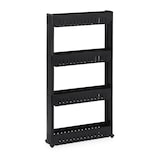 thumbnail of Relaxdays Nischenwagen, 4 Ablagen, schmales Nischenregal Bad & Küche, HBT 101x12,5x54 cm, Rollregal Kunststoff, schwarz