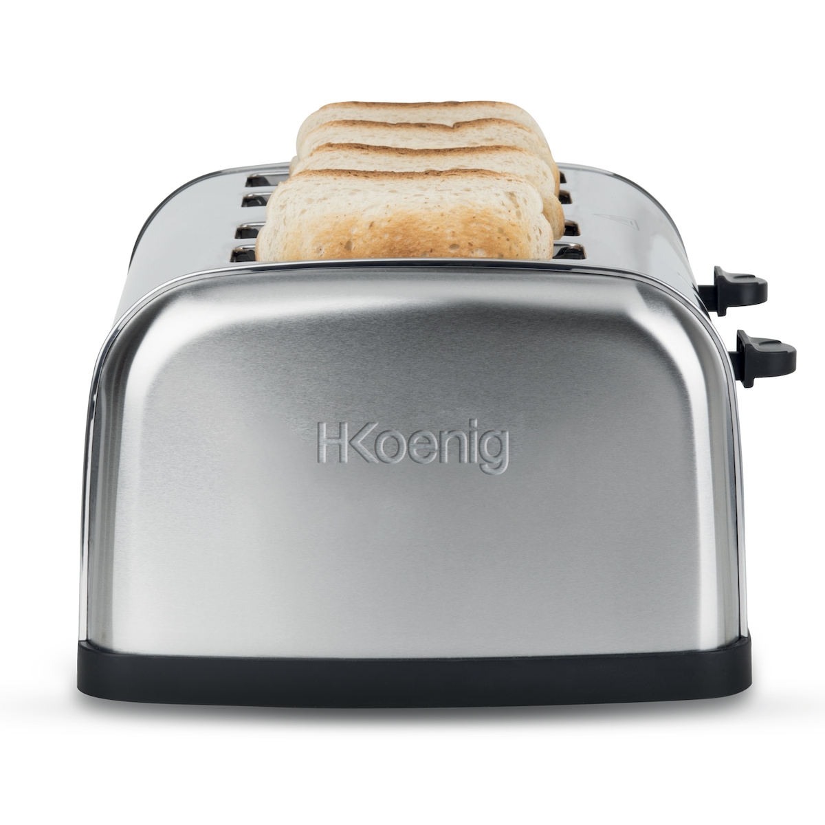 H.Koenig Toaster TOS14 / 4 Scheiben / Breite Schlitze / 6 Bräunungsebenen - silver stainless steel