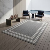 thumbnail of Teppich Outdoor Bordüre Wetterfest Waschbar Strapazierfähig Balkon Terrasse Küche OEKO-TEX Grau 140x200 cm – ORLA von Kadima Design
