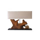 thumbnail of SalesFever Tischleuchte |Gestell Treibholz / Schirm Leinen | B 80 x T 20 x H 59 cm | Natur – Beige