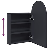 thumbnail of vidaXL Spiegelschrank mit LED-Beleuchtung Gewölbt Grau 42x13x70 cm