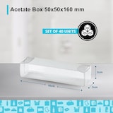 thumbnail of 40 Cajas de Acetato Transparente 50x50x160 mm | Bombonera de Plástico: Almendras Confitadas, Macarons, Pasteles | Recuerdos y Regalos