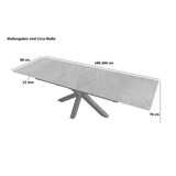 thumbnail of Esstisch Keramik hellgrau 180(260) x 90 ausziehbar Spider-Gestell schwarz MIMO