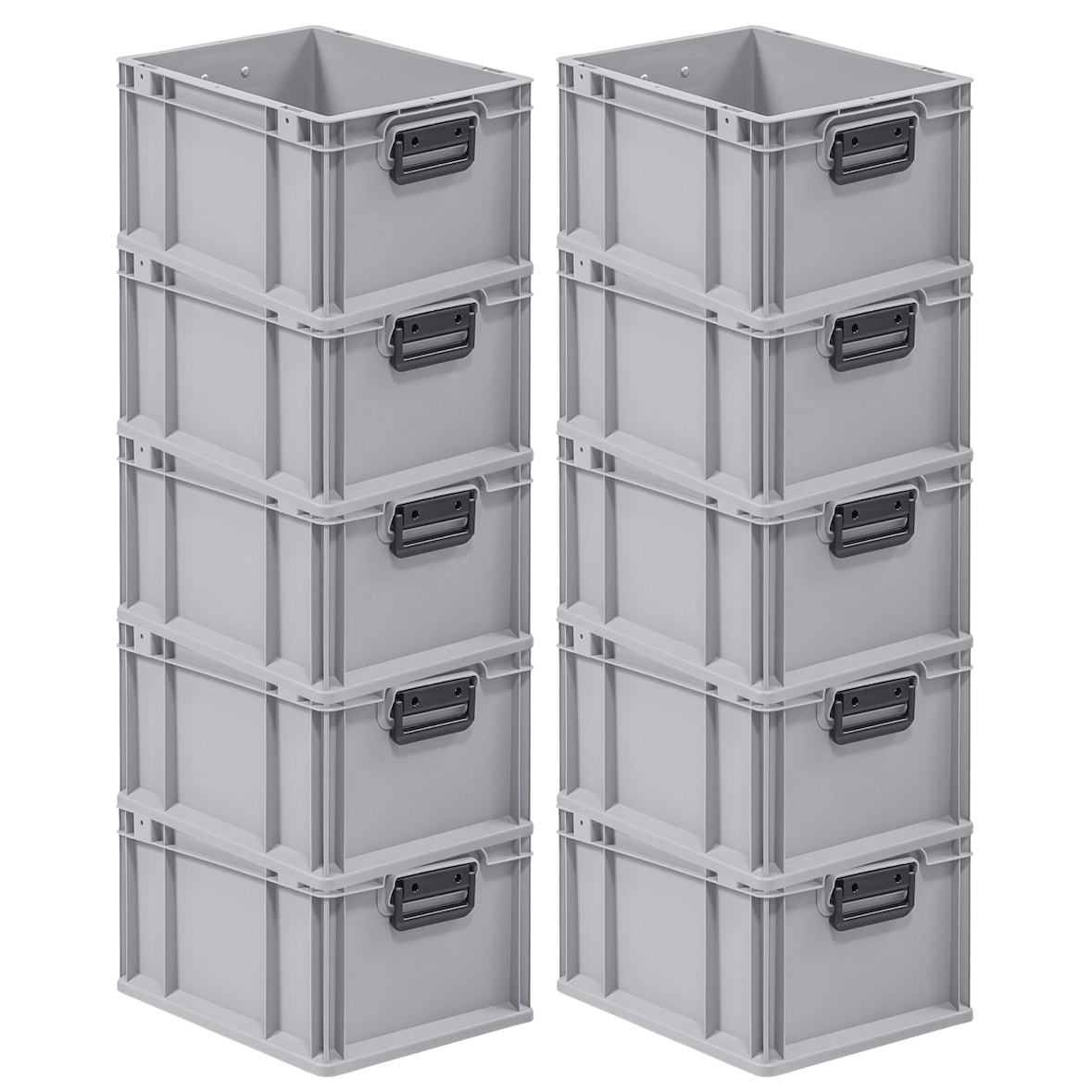 PROREGAL 10x Eurobox NextGen Portable Duo | HxBxT 22x30x40cm | 20 Liter | Eurobehälter, Transportbox, Transportbehälter, Stapelbehälter