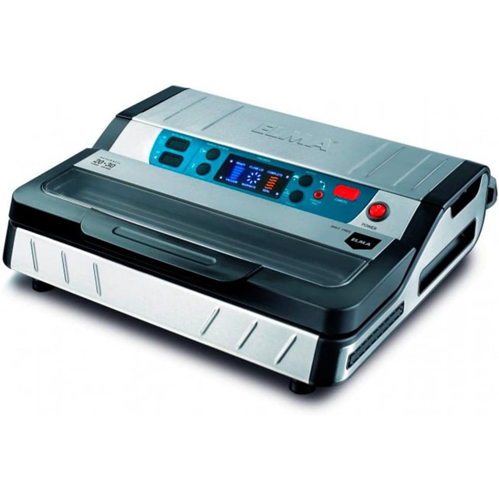 ELMA Envasadora al Vacío Profesional Digit Free, Automática Uso Intensivo, Acero Inox, pantalla LED, 39x34x11cm, 6.7 kg, 10 Bolsas 20x30cm