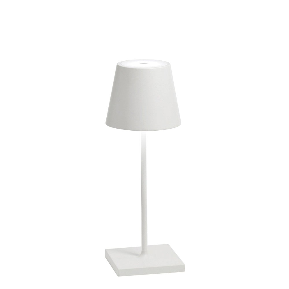 Zafferano Poldina Pro Mini White wiederaufladbare und dimmbare LED-Tischlampe mit einer Akkulaufzeit von bis zu 12 Stunden