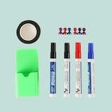 thumbnail of Relaxdays Whiteboard Folie, H x B: 40 x 80 cm, 4 Stifte, 6 Magnete, Stiftebox, Klebeband, magnetisches Memoboard, weiß