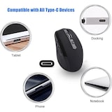 thumbnail of TOJ Draadloze Ergonomische Muis - USB-C 2.4GHZ Ontvanger - 1600DPI - Zwart