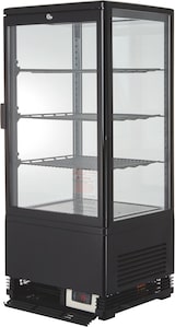 thumbnail of GastroHero Kühlvitrine ECO – 78 Liter, schwarz, mit LED-Beleuchtung und 3 höhenverstellbaren Rosten, energiesparend, ideal für Gastronomie & Verkauf