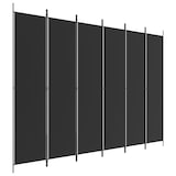 thumbnail of Décoshop26 - Paravent séparateur de pièce cloison 6 panneaux 300 x 220 cm tissu noir et fer DEC031119