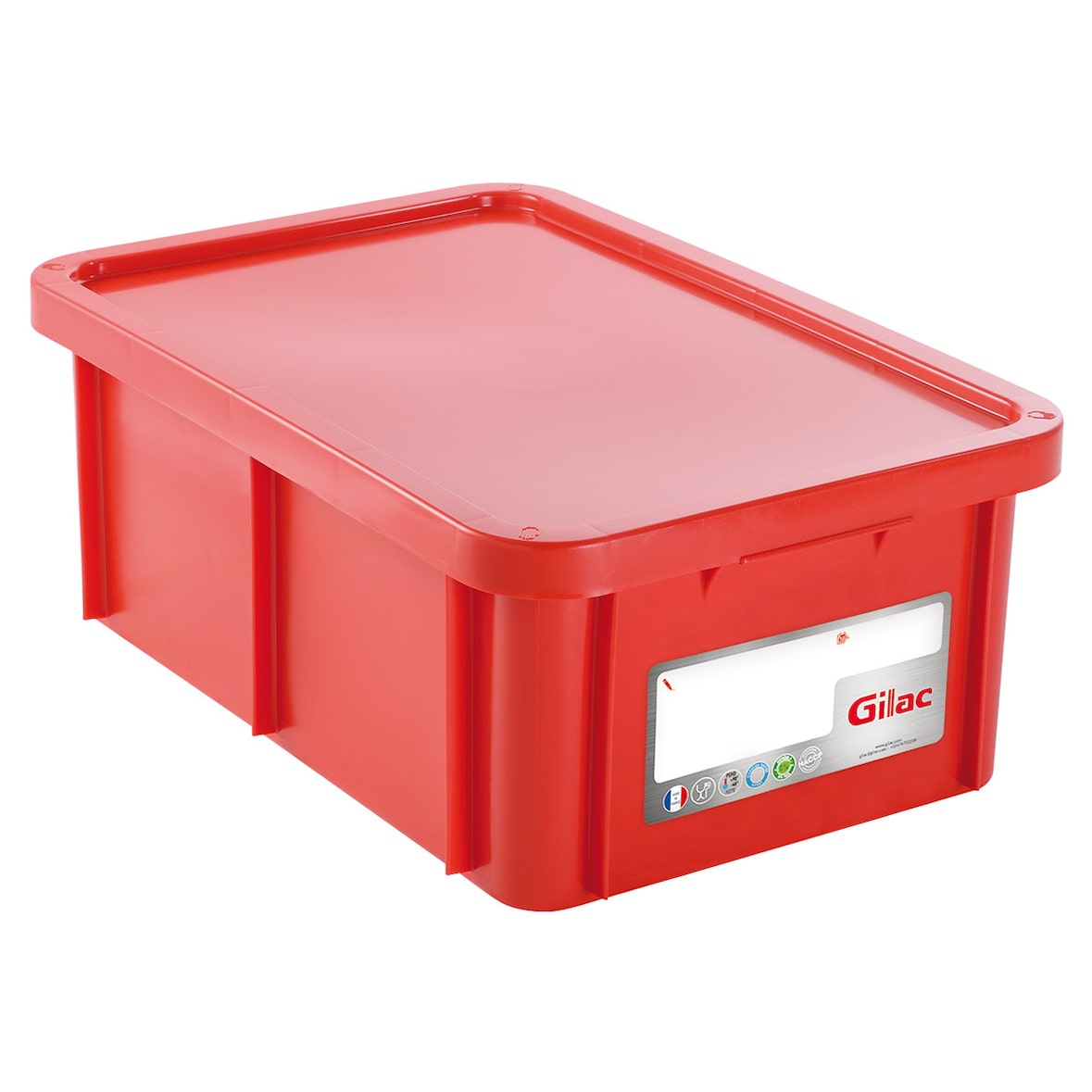 GILAC Bac renforcé HACCP 600 x 400 + couvercle - 35 L - Rouge G119809