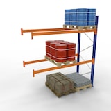 thumbnail of Anbauregal, Palettenregal 3000 x 2786 x 1100 mm (HxBxT), blau/verzinkt/RAL 2004, 3 Ebenen, max. Palettengewicht 860 kg, Feldlast 10.415 kg