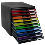 thumbnail of Exacompta 302798D 1x MODULO modulaire ladenbox met 10 gesloten laden voor documenten A4+, Iderama, zwart-harlekijn