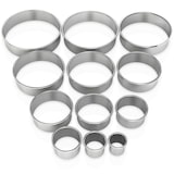 thumbnail of Intirilife 12-teiligs Ausstechformen Set in Silber mit Aufbewahrungsbox - 3 cm bis 12 cm Cutter Ringe Rund aus Edelstahl