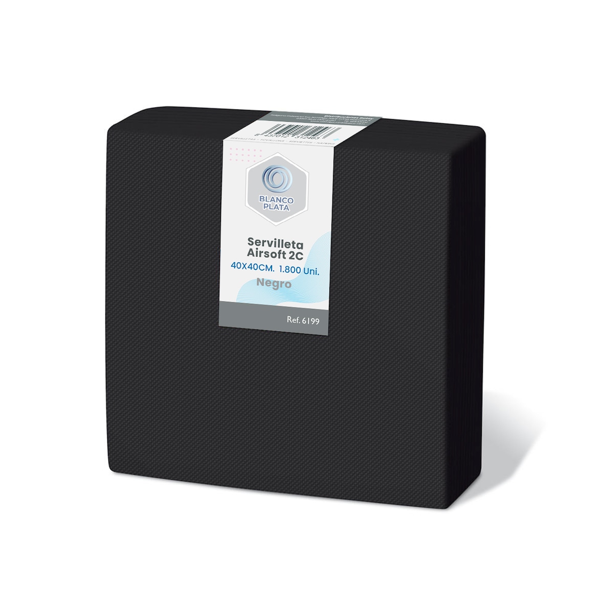 Servilleta Airsoft 40x40cm 2 capas negro Blancoplata 1800 unidades