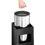 thumbnail of DURABLE - 3331-01  Cestino in metallo 17L quadrato con posacenere, nero