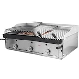 thumbnail of MBH - Grelhador industrial a gás de pedra vulcânica de 90 cm. Grelhador profissional pedra lávica bancada e tipo basco para restaurante e hotelaria.