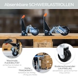 thumbnail of HMF 6750 Schwerlastrollen absenkbar für Werkbank, 4 Stück, 65 mm, bis 300 kg, Schwarz